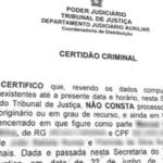 Certidão negativa criminal